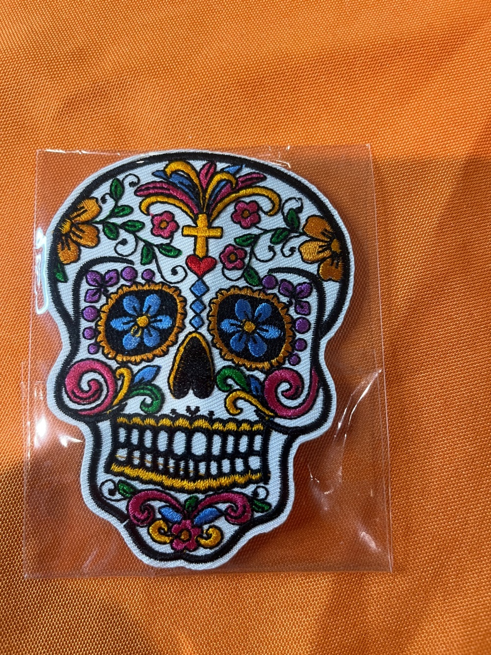 Colorful Sugar Skull Embroidered Patch - Multicolor